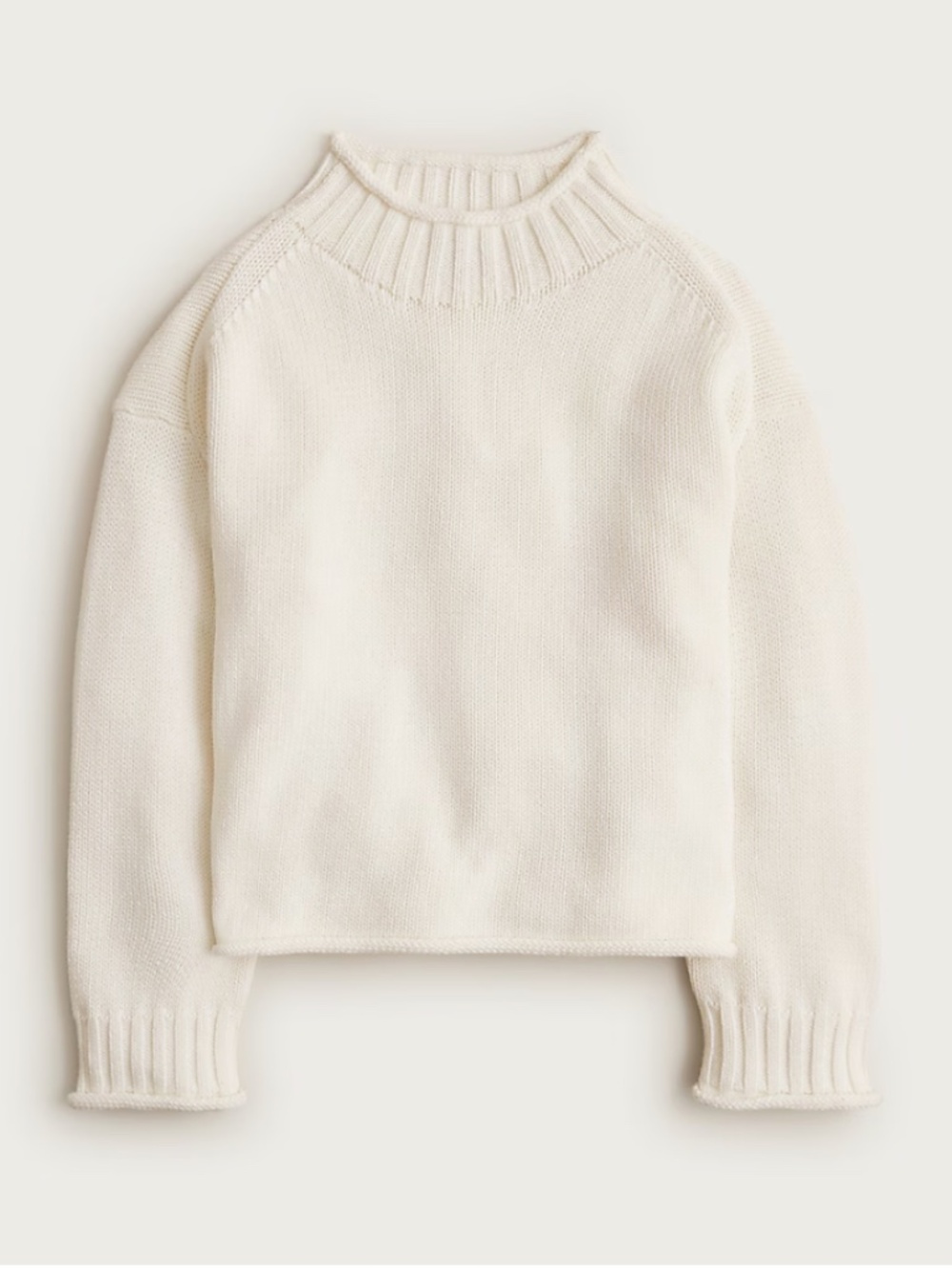J. Crew 2025 Rollneck Sweater Ivory S Spring 2026
